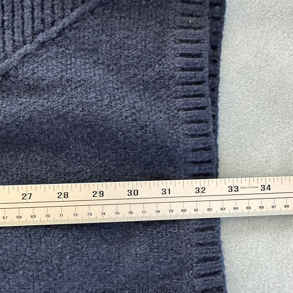 Loft Women's Wool Blend Oversized Poncho Sweater Navy Blue XS/S Pullover Top - Picture 4 of 9